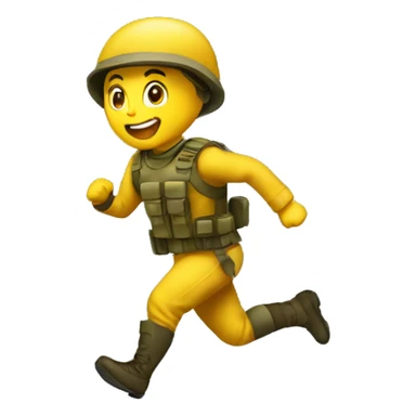 emoji yellow solider running sticker