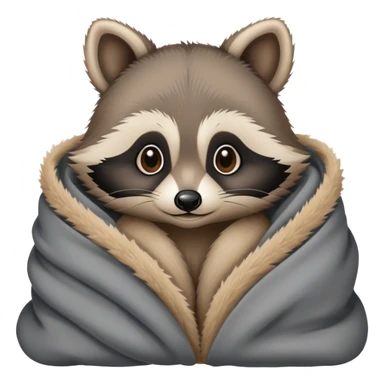 Baby raccoon cozy in a blanket  sticker