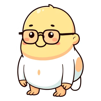 Person pooping while having mole on nose and wearing square shaped glasses sticker