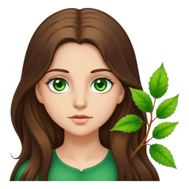 Caucasian girl long brunette hair green hazel eyes sticker