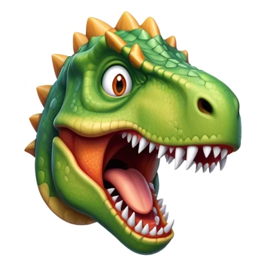 screaming angry face of a dinosaur sticker