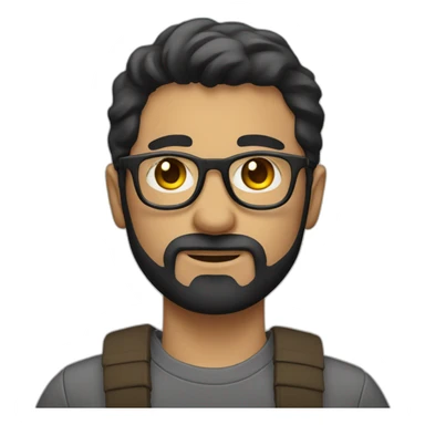 photographer, short hair, dark hair, slight beard, glasses sticker