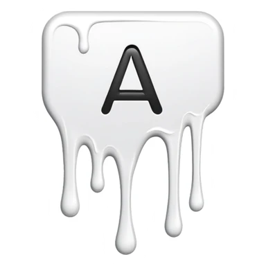 White dripping paint from the letter “A” sticker