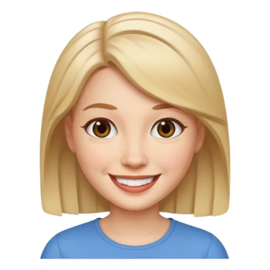 memoji style woman, smiling sticker