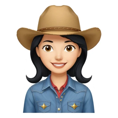 cowgirl with black hair sticker