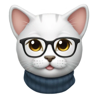 cute cat with glasses  sticker