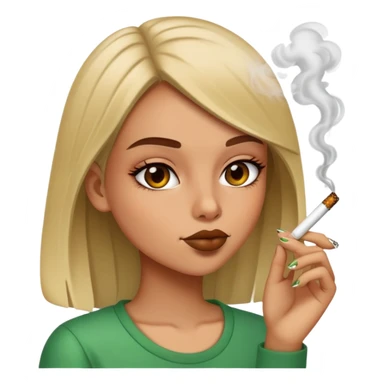 Girly smoking weed sticker