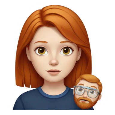 Woman with ginger hair and beard sticker