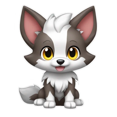 Kawaii Cool Chibi Poochyena-Rocruff-Lycanroc-Pokémon Full Body Detailed High Quality sticker