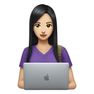 nico-robin-with-a-macbook sticker