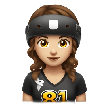 Brown hair girl in roller derby number 818 sticker