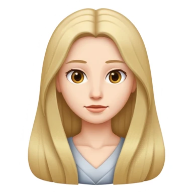 female with log hair potrait, only head, no chest, no neck sticker