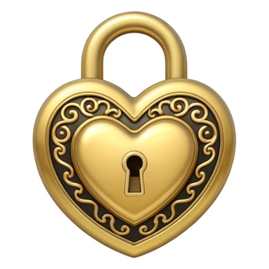 gold heart lock sticker