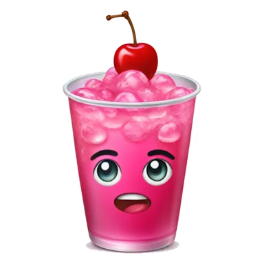 Pink soda with cherry on top sticker