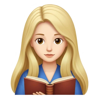 reading a book long hair women sticker