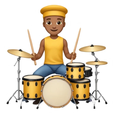 yellow drummer at drum kit sticker