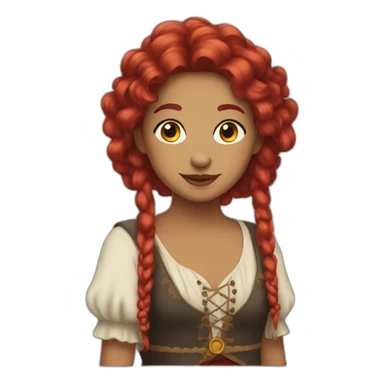 gypsy with red hair sticker
