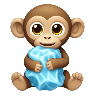 Light brown body, light blue eyes, baby monkey, jellycat stuffed animal sticker