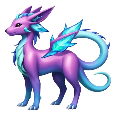Shiny Irideacent Nebula Suicune-Aurorus-Salandit-Glaceon-Meganium-fusion (full body) sticker