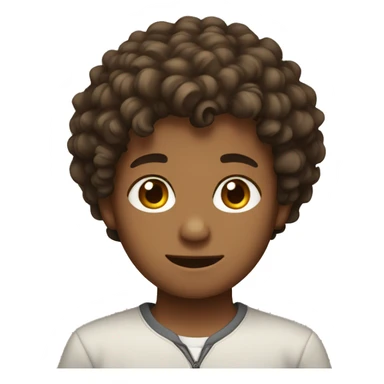 boy with curly hair and brown eyes sticker