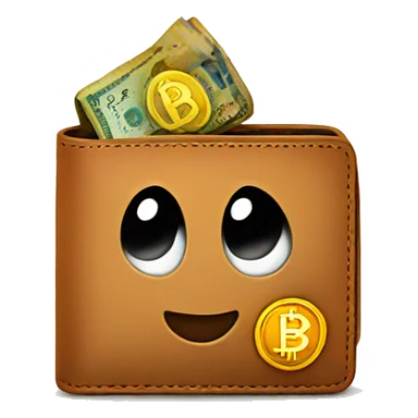 happy wallet with bitcoin sticker