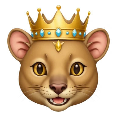 Fossa animal wearing a crown looks arrogantly smiley sticker