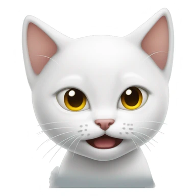 White kitten angry hissing  sticker