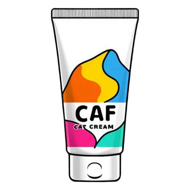 crumpled, empty hand cream tube, flattened and wrinkled, cap on, no face, bright and colorful, decorated like a beauty product sticker