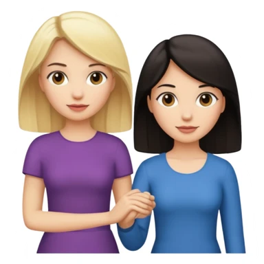 blonde woman holding hands with a dark-haired woman sticker