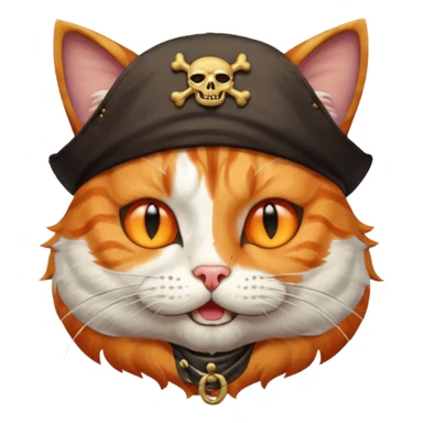 pirate cat with one closed eye with eye patch sticker