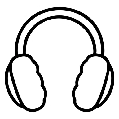 white winter ear muffs, detailed illustration sticker