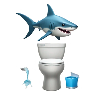 Un requin au toilette sticker