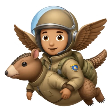 Man flying in the sky of armadillos sticker