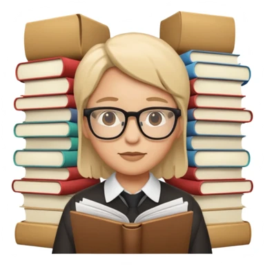 persona ocupada con muchos papeles, estilo emoji de Apple sticker