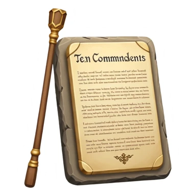 Ten commandments tablets and staff sticker