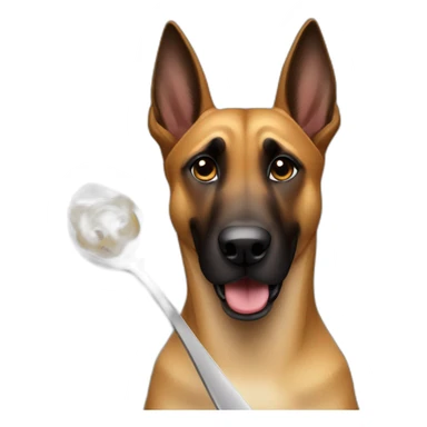 Dog malinois with spoon sticker