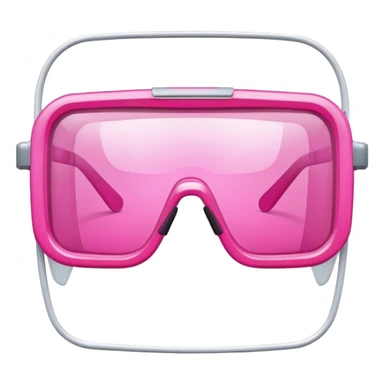 square protective glasses with bright pink lenses, industrial safety eyewear sticker