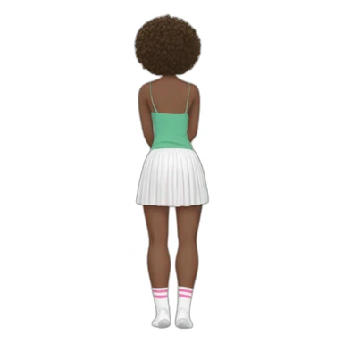 laying palms flat on the floor-skirt-back-view-long-white-socks sticker