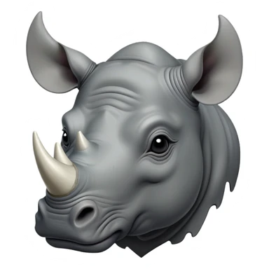cinematic-noble--rhinoceros-portrait-emoji,slate-grey-hide-poised-and-regal,-with-a-massive,-powerful-build-and-a-thick,--deep-set-soulful-piercing-eyes,-simplified-yet-sharp-and-sophisticated-features,-highly-detailed,-large-black-eyes, white horn, front facing sticker