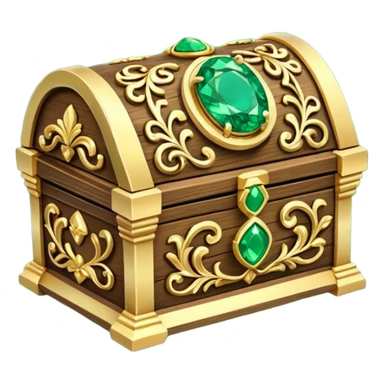 tresure box with motifs with green gem sticker