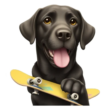 Black lab riding a skateboard  sticker