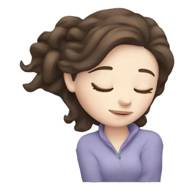 sleeping brunette pale skin girl sticker