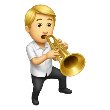 Emoji de un mono tocando el trombon sticker