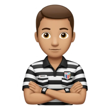 referee with crossed arms up sticker