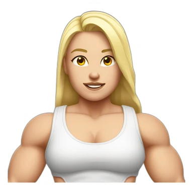 white big muscle girl sticker