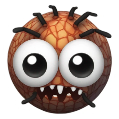 3d sphere with a cartoon Cave Spider skin texture with big stupid eyes sticker