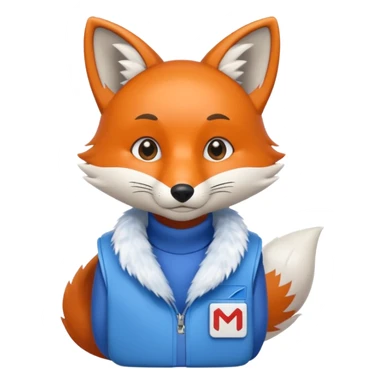 finder Fox blue and white Mac logo  sticker