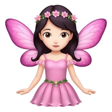Pink fairy with dark hair sticker