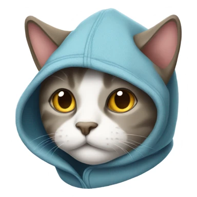 Cat wearing hoodie sticker
