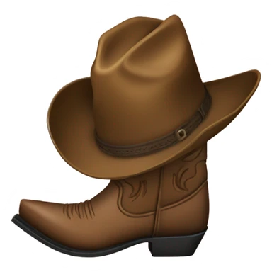 Cowboy boots with hat sticker